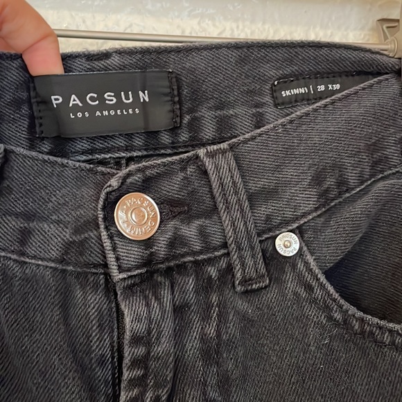 Pacsun Skinny Stretch Rose Embroidered Jeans 28x30 - Picture 8 of 11